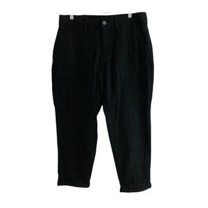 Old Navy High Rise Slouchy Tapered Cargo Pants Womens 12 Black NWT